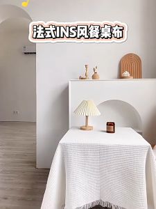 Cotton Linen Tablecloth Rectangular 4/6/8/10 Seater Coffee Table Cloth Tassel Wear-resistant Tablecloth Dustproof Grid Tablecloth