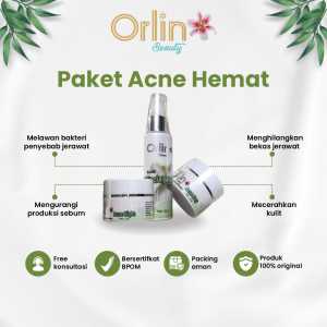 Orlin Beauty Skincare Paket Acne Hemat / Krim khusus wajah berjerawat /bpom ( free duoble gift cantik 🎁🎁)