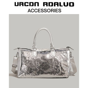 UR Travel Bag Short Trip Lightweight Large Capacity Glitter Handbag Single Shoulder Bag for Business Trips And Leisure Activities