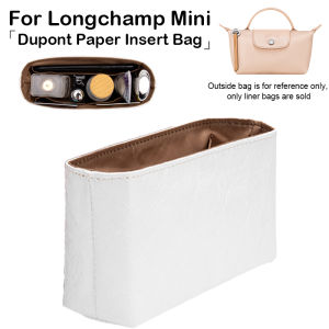 Bag Organizer For Longchamp Mini Bag Dupont Paper Inner Bag Travel Portable Purse Insert Makeup Bag Shape Lining Pocket