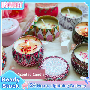 Scented Candles Fragrance Aromatherapy Candles Tin Can Scented Candles Romantic Fragrance Smokeless Candles Natural Soy Wax Candles Aromatherapy Creative Souvenir Healing Good Mood Candle