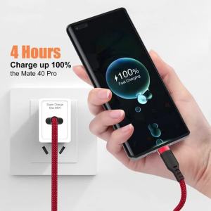 Cáp USB C NNBILI Sạc Nhanh 5A 1-3M Thích Hợp Cho Huawei Oppo 3-8M Nối Dài Bện Cáp Điện Thoại Di Động