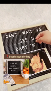 HOW.R.U | 30x30cm Letter Board Persegi Dapat Set Huruf Papan Nama Bayi
