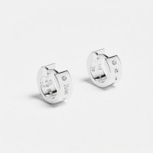 White Morse Code LOVE Circle Earrings