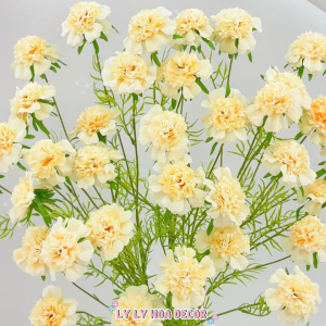 Hoa Cẩm Chướng 5 Bông (Hoa Phăng) Cắm Giỏ Bó Hoa Trang Trí Nhà Cửa. Hoa Lụa Decor