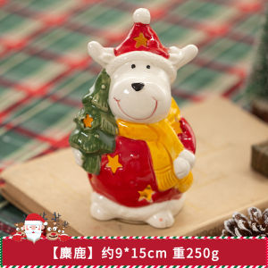 Christmas Decoration Santa Claus Snowman Ornaments Shooting Props Ceramic Lamp Scene Layout Kids Gift Gift