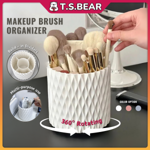 360° Rotating Makeup Brush Holder Pen Holder Desk Organizer Makeup Tools Storage Box Penyimpan Bekas Berus Solekan YF01