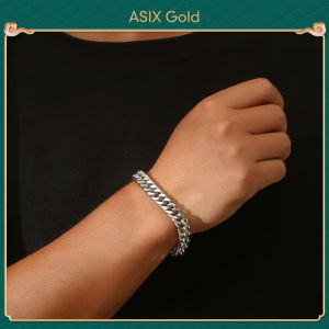 ASIX GOLD กำไลข้อมือฮิปฮอปโคโคโค้สไตล์คลาสสิกแฟชั่นเกาหลีสร้อยข้อมือเหล็กไทเทเนียมสุดเท่