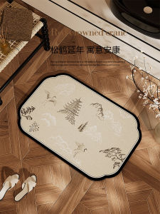 New Chinese Style Bathroom Entrance Door Mat Quick Dry Anti Slip Silicon Dendroid Mat Toilet Household Floor Rug Mat