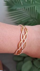 Gelang Emas Wanita Flowy Mata Elegan Perhiasan Fashion Premium Anti Karat bgg105