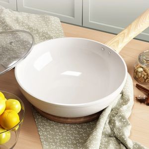 30 ซม.เซรามิค Non-Stick กระทะกระทะกระทะบ้านสเต็ก Skillet แพนเค้กทอดหม้อหุงข้าวแก๊สเตากระทะเครื่องครัว