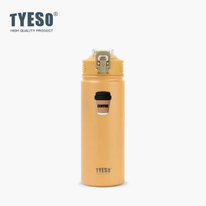 TYESO | Tyeso 600ml Thermoses 304 Stainless Steel Vacuum Insulated Travel Mug Double Thermal Water Bottle for Drinks with Coffee Sticker