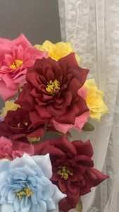 (3HEADS) JEWEL ROSE FLOWER Artificial Fake Plant Bouquet Plastic Wedding Decoration Props Plant Pelamin Peony Daisy