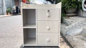 (Lắp Ráp) Tủ Kệ Đầu Giường Nhựa Đài Loan Cao 64cm Ngang 54cm Sâu 31cm Màu Gỗ Sồi K003
