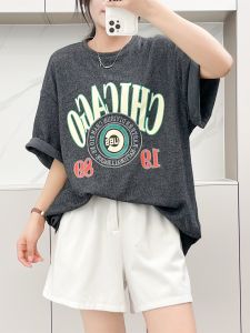 Sainag Womens Cotton T-Shirt Short Sleeve Crewneck Style Mid to Long Length Casual Sport Shirt for Summer