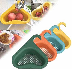 [🇵🇭 24h Delivery]Dollyy Swan Drain Basket General Fruit and Vegetable Drain Basket Kitchen Leftover Sink Strainer Home Kitchen Newest Multifunctional
