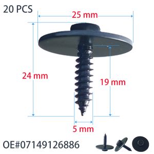 20pcs 07149126886 Screw 5.0X19mm For Bmw Mini Bumper Cover Fender Liner Splash Shield Radiator Support Hex Bolt