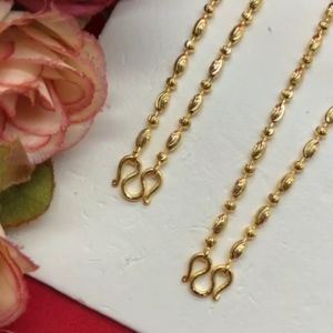 สร้อยคอทองเม็ดข้าวสลับเม็ดมะยม ความยาว 20 24 นิ้ว น้ำหนักเทียบเท่า 2 สลึง 1บาท ใส่ในชีวิตประจำวันได้