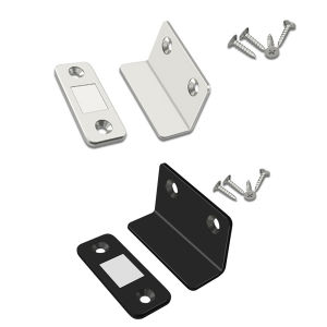 Strong Door Closer Anti-Rust Cabinet Door Catch Latch L-Shaped Simple Wardrobe Door Catch Easy Installation for Bedroom Wardrobe