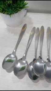 SENDOK & GARPU MAKAN  UKIR EMAS DIAMOND ISI 6 STAINLES STEELS