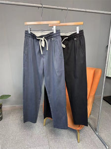 Lightweight Breathable Mens Straight Leg Casual Pants Elastic Waist Spring Summer Thin Model Casual Trousers Youth Style