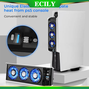 For PS5 Console Cooling Fan Gaming Console Temperature Control Cooling Heatsink Rear Cooling Quietly Speed Easy Use For PS5 Pro ECILY