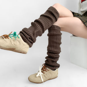 Night Study Room Long Knitted Socks Womens Autumn Winter Warm Grey Knee-high Leg Warmers Home Comfort Pure Color Shape Leggings