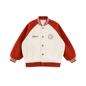 YOEHYAUL | Cute Campus Style Contrast Color Raglan Sleeve Baseball Jacket