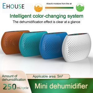 Mini Dehumidifier Portable Air Dryer Smart Moisture Absorber SiO ₂ Physical Dehumidification Home Mute Reusable Dehumidifier Bathroom Bedroom Wardrobe Dryer
