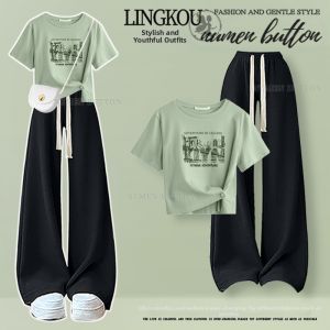 NUMEN BUTTON | Large Size Summer Women Casual Set