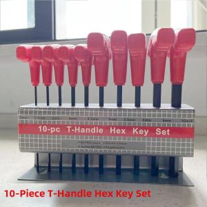 Extended Red Handle Allen Wrench Set 10 Pieces