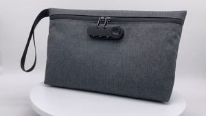 Money Bag with Lock11X7.5in Money Pouch for Travel Storage Durable Smell Proof Bag with Zipper for Cash Bank Deposits