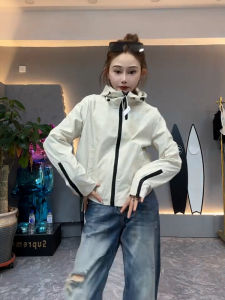 Fashionable Short Womens Jacket Casual Versatile Spring Autumn Zipper Pocket Polyester Fiber Straight Cut Style Coat