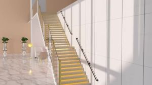 สำหรับบันไดในร่ม 1/1.5 /2/3M ราวจับโลหะ การผ่าตัดสำหรับอุตสาหกรรมท่อเหล็กชุบสังกะสีขายึด