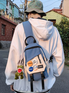 Casual Nylon Crossbody Bag for Men Soft Sporty Style Chest Bag with Zipper Closure and Phone Pocket BOBIT