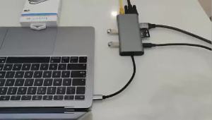 11-IN-1 USB C HUB jenis C ke HDMI Adapter 4K Full HD Type-c ke VGA RJ45 Ethernet USB 3.0 AUX 3.5MM SD/TF Card Reader pemindahan Data 87W PD untuk PC Zweicx