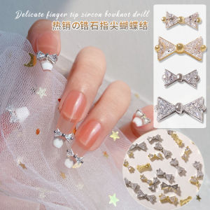 Ultra-Shiny Silver Zircon Butterfly Knot Nail Decorations Fingertip Diamond Luxury Nail Art Accessories Korean Beauty Tools