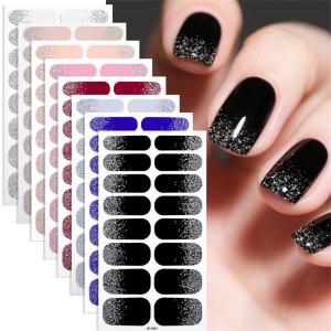 Self-Adhesive Gel Nail Art Strips - Glitter Gradient Decal Set Perfect for Valentines Day DIY & Womens Nail Party Decor