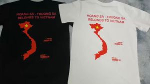 Áo Thun Nam NữÁo Phông in bản Đồ Việt Nam Vải Cotton 4 Chiêu 220gr