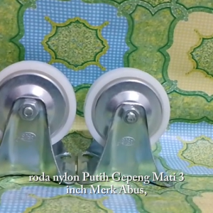 Roda Nylon Nilon Putih Gepeng Mati 3 3In 3Inch Merk ABUS