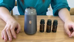 Rechargeable Scent Diffuser Waterless&Wireless Essential Oil Nebulizing Diffuser for Aromatherapy use for Car Room SPA Gift