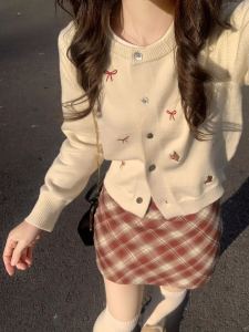 เสื้อสเวตเตอร์ถักนิตติ้งสไตล์เกาหลีสำหรับผู้หญิง ฤดูใบไม้ผลิและฤดูใบไม้ร่วง เสื้อคลุมกันหนาวแบบสวมหัว ทรงหลวม แขนยาว ปกติ