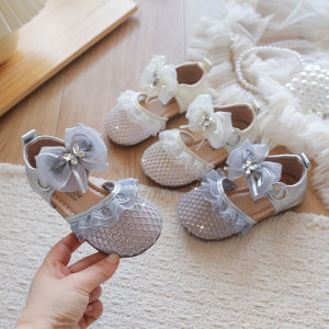 Mesh Princess Bow Beach Shoes for Girls Soft Sole
