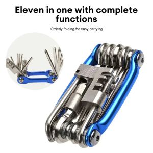 11-in-1 Bike Tool Mini Multitool Kit - Lightweight Tool Wrench Screwdriver Chain Hexagon Wheel Spoke