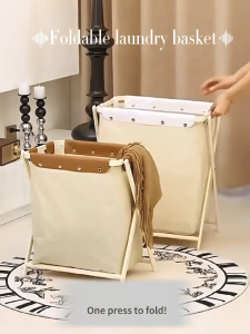 Household Foldable Laundry Hamper Portable Fabric Dirty Clothes Basket large-capacity Clothes Storage Basket Water-Proof Laundry Basket