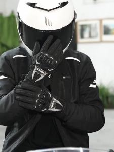Winter Thin Motorcycle Gloves Men Women Touch Screen Motocross Riding Biker Glove for Cycling Black/Red M-XXL