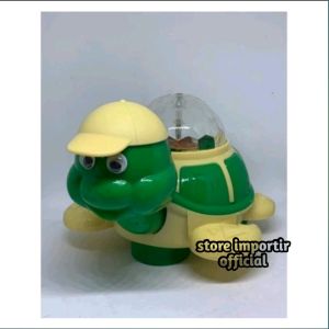 Mainan Anak Kura Kura Bump And Go KGP 33 /Mainan Edukasi Anak Kura Kura Jalan Baterai/Mainan Anak Kura Kura Bisa Jalan Dan Nyala Lampu Mainan Karakter Kura Kura Pakai Baterai Bisa Jalan Ada Roda Putar Pakai Lampu LD Atau Lampu DISCO