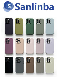 Sanlinba True Liquid Silicone Magnetic Phone Case for 17ProMax Protective Cover MagSafe New Advanced Simple Couple Full Lens Anti-Fall