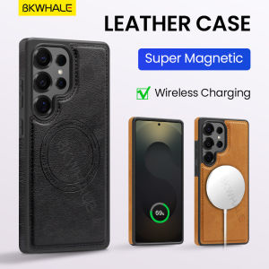 BKWHALE เคสโทรศัพท์แม่เหล็กสำหรับ Samsung Galaxy S25 Ultra S25+ S25 Edge S24 Ultra S24+ S23 Ultra S23+ S22 Ultra S22+ S22 Plus S25 + S24FE ฝาหลังหนังเคสกันกระแทก