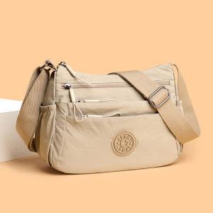 Womens Multi-Compartment Crossbody Bag Tote Purse with Shoulder Strap Water-Resistant Nylon Handbag for Moms Gift Ideas